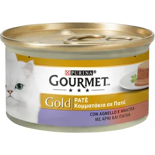 Purina Gourmet Gold Pastete Feuchte Katze Lamm und Ente, 24 Dosen à 85 g