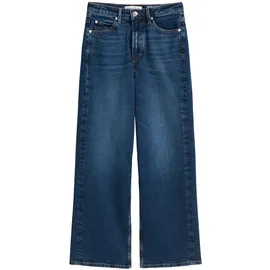 Marc O'Polo Weite Jeans MARC O'POLO "Tolva", Damen, Gr. 30, Länge 32, blau (authentic schwarz sea blau wash), Denim/Jeans, Obermaterial: 90% Baumwolle, 9% Polyester, 1% Elasthan, Jeans, High Waist, Wide Fit, in Culotte Form