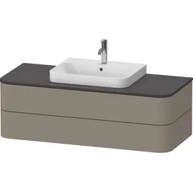 Duravit Happy D.2 Plus Konsolenwaschtischunterbau wandhängend 1300x550 mm, 2 Schubkästen, für Aufsatzbecken, steingrau Seidenmatt