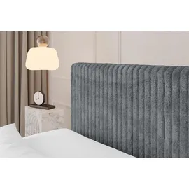 altdecor Boxbett, mit Matratze H3 und Lattenrost - TOLO-Z - 160x200 Cord - Dunkelgrau