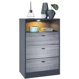 Vladon Kommode, Anthrazit, Holzwerkstoff, 56x86.5x36 cm, Wohnzimmer, Kommoden & Sideboards, Kommoden