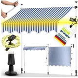 tillvex Klemmmarkise 400 cm blau/weiß