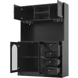 modfu Buffetschrank 120 x 40 x 188 cm Schwarz