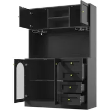 modfu Buffetschrank 120 x 40 x 188 cm Schwarz