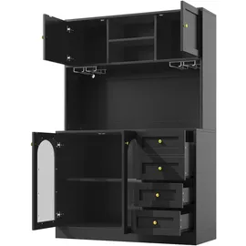 modfu Buffetschrank 120 x 40 x 188 cm Schwarz