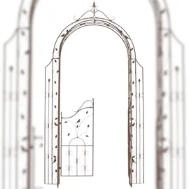 CLP Rosenbogen Grenada  mit Eingangspforte 100 x 200 x 50 cm Antik Braun