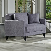 Sofa 2-Sitzer Bolerno Couch mit Bettfunktion Bettkasten in grau 146x85 cm