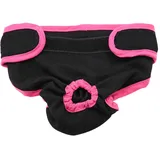 Hundewindeln für Hündinnen, Waschbar Schutzhose Hundewindeln Robuste und Wiederverwendbare Hund Hygieneunterhose aus Baumwolle mit Magictape für Weibliche Haustiere Hunde Welpen(schwarz XL)