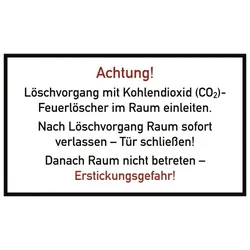 Löschvorgang mit CO2-Feuerlöscher im Raum, Kunststoff, 250x150 mm