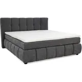 JOB Boxspringbett 180 x 200 cm Dunkelgrau