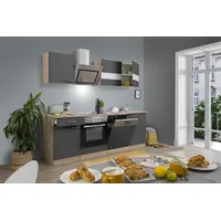 Respekta Küchenzeile Merle 220 cm grau
