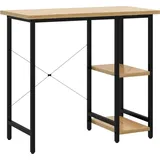 vidaXL Computertisch Schwarz und Eiche Hell 80x40x72 cm MDF und Metall