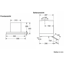Siemens LJ67BDP60 Integrierte Designhaube 60 cm Mattschwarz