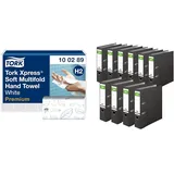 Tork Xpress weiche Multifold Papierhandtücher 100289 & Original DINOR Ordner-Wolkenmarmor-Recycling - Made in Germany
