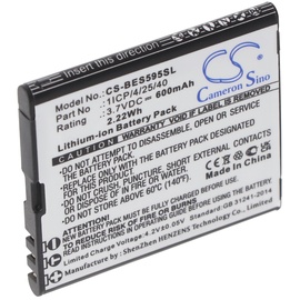 AccuCell Akku passend für Bea-fon SL495, Bea-fon SL595, Bea-fon SL595 Plus, 3,7V, 600mAh