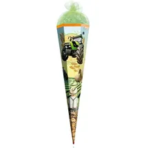 ROTH Schultüte Traktor, 85 cm mit Glanzfolie, Roth-Spitze, Zuckertüte bunt