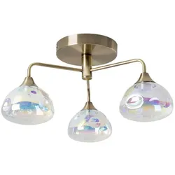 NÄVE LED-Deckenleuchte »Varna«, ∅xH: 42 x 10 cm, Metall/Glas - goldfarben