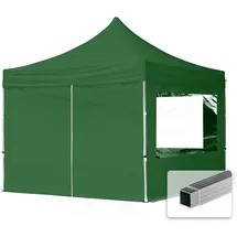 TOOLPORT Faltpavillon Economy 3 x 3 m inkl. 4 Seitenteile dunkelgrün 59008