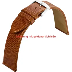 Eulit Eidechsenleder Eidechse 18mm" E57697618231" - goldbraun