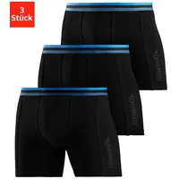 BENCH Langer Boxer unifarben schwarz L 3er Pack