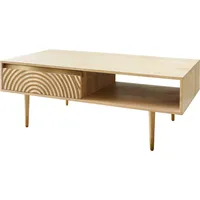 DeLife Wohnzimmertisch Budaya Mango Natur 115x60 cm 2 Schübe