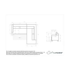 miuform Eckcouch Polyester 2-Sitzer Beige
