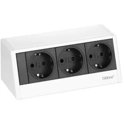 EVOline R-Dock small Tischanschlussfeld 3-fach Steckdose, weiß