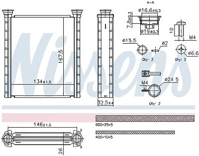 Nissens Wärmetauscher, Innenraumheizung [Hersteller-Nr. 707280] für Renault