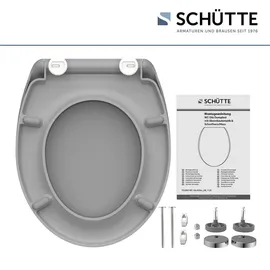Schütte WC-Sitz Duroplast Grey doppelte Absenkautomatik und Schnellverschluss