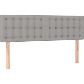 vidaXL Boxspringbett mit Matratze & LED Hellgrau 140x200 cm Stoff