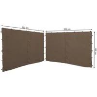 Quick Star 2 Seitenteile mit RV 250x192cm für Pavillon