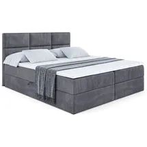 altdecor Boxbett, Dunkelgrau, Holzwerkstoff, Höhe ca. 20 cm, 140x200 cm, Schlafzimmer, Betten, Boxspringbetten