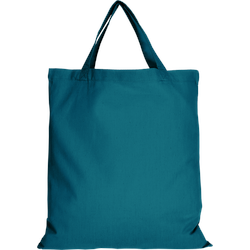 10er Pack Baumwolltasche - 28 Farben | mit zwei kurzen Henkeln | 38x42cm, petrol, 10 Stück
