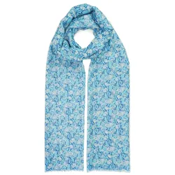 HARPA Schal CLOVER mit Botanik-Print und Metallic-Effekt blau 