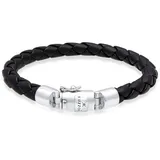 Kuzzoi Herren Lederarmband Kastenverschluss 925 Silber Herrenschmuck