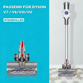 blyno Bürste Kompatibel für Dyson V7, V8, V10, V11, V15 Staubsauger Elektrobürste mit Direktantrieb mit 4 Frontlichten Hartboden und KurzflorigeTepp