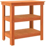 vidaXL Werkbank Wachsbraun 78,5 x 50 x 80 cm Massives Kiefernholz
