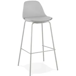 Sitzhocker Kunststoff-Metall | 75 cm | Robust Pflegeleicht Modern | Grau | Barstuhl | Kadima Design