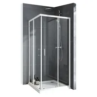 Boromal Eckdusche Schiebetür 90x90 80x80 75x90 Duschkabine Eckeinstieg Weiß H:185cm, BxT: 80x80 cm, 5mm Sicherheitsglas ESG, Alurahmen, Aluprofile, Magnetdichtleisten, Easy Clean Funktion, 16 Türrollen, Rechts-und Links montierbar weiß 80 cm x 185 cm x 80 cm