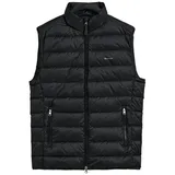 GANT Herren Daunen-Steppweste - LIGHT DOWN VEST, Reißverschluss, Stehkragen Schwarz S