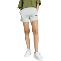 PUMA Damen Essentials Hochgeschnittene Shorts Slight Gray Heather ┃Sporthose für Damen - S