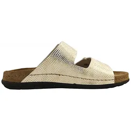 ROHDE Damen Pantolette gemusterter Zweiriemer mit Schnalle Rodigo-D 5872, Größe:37 EU, Farbe:Gold - Gold - 37