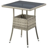 Juskys Eckiger Polyrattan Gartentisch Yoro eckig - wetterfest Outdoor Beistelltisch 60x60 cm - Grau