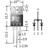 DIOTEC Schottky-Dioden-Array - Gleichrichter 20A SBCT2040 SIP-3 Array - 1 Paar gemeinsame Kathoden