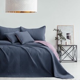 AmeliaHome Tagesdecke anthrazit Flieder 220x240 Bettüberwürf zweiseitig Ultrasonic Steppung Polyester Softa