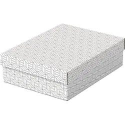 Esselte Aufbewahrungsbox Home Medium flach mit Deckel Wellpappe VE=135x3 Stück weiß