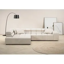 INOSIGN Ecksofa »Ancona incl. Kopfteilverstellung, OTTOs Choice, Breite 319cm, L-Form« wahlweise motorische Sitztiefenverstellung, auch in Cord + Easy Care, weiß