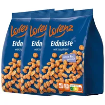 Nüsse Lorenz Snack World Erdnüsse würzig pikant Stehbeutel 1000g 3er Pack