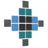 platino24 Akustikplatte 16 Elemente 3D-Set Colore Quadrat 27,5 x 27,5 cm Multicolore blau