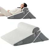 BUERPINKING Keilkissen Bett 3 Set, Reflux Kissen Erwachsene Verstellbar, Keilkissen Sofa für Postoperative Unterstützung zur Linderung von Reflux, Rückenkissen, Bettkeil für Bett und Sofa